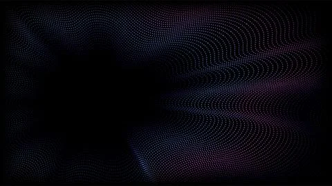 Abstract background with particles and waves. Illustrazione stock