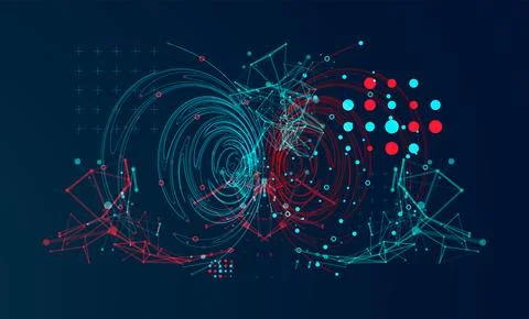 Abstract background with particles. Digital streaming background, wave flow.  Stock Illustration