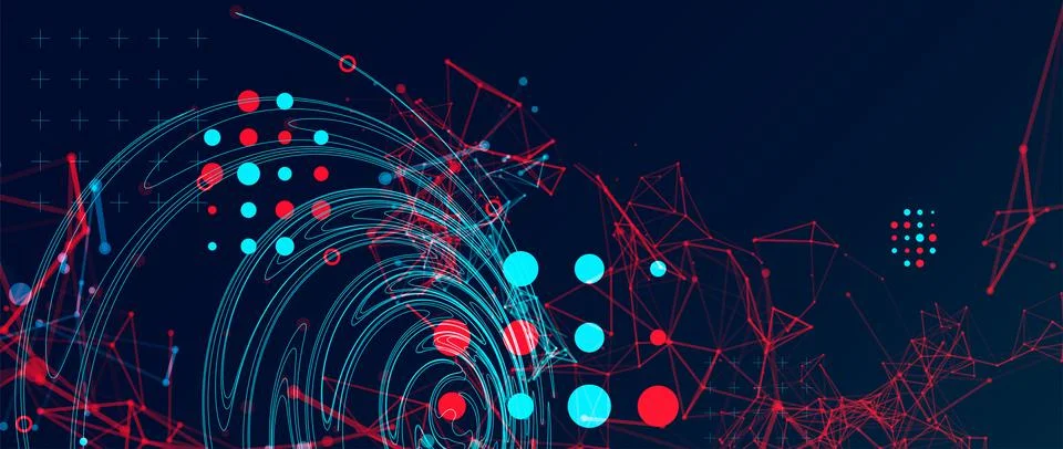 Abstract background with particles. Digital streaming background, wave flow.  Stock Illustration