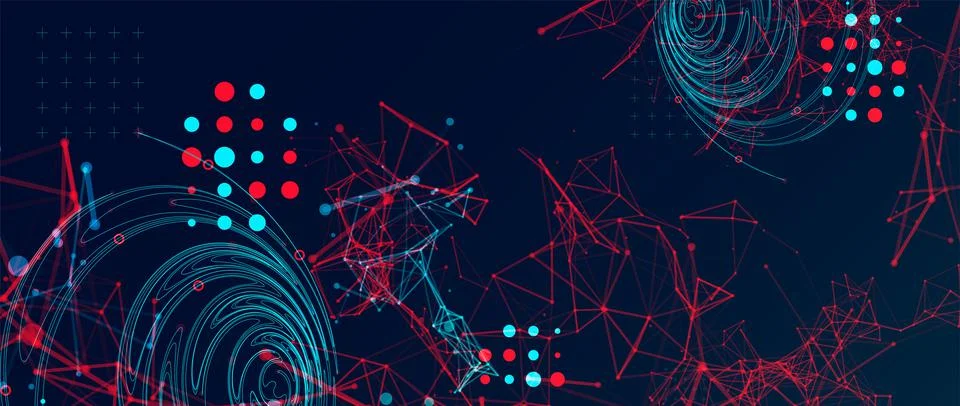 Abstract background with particles. Digital streaming background, wave flow.  Stock Illustration