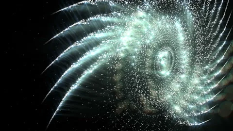 Abstract background with particles flow eye and flares. Stock Footage 103081159