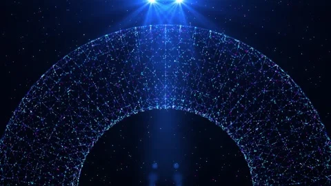Abstract background of particles illuminated by spotlights Stock Footage 258643384
