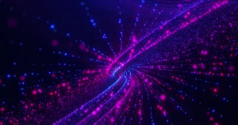 Abstract Background of particles twisted into a spiral. Movement of bright Stock Footage 255299895