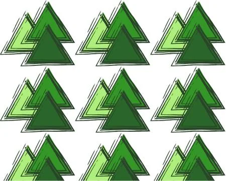 Abstract background pattern color brush stroke blue, green triangles on white Stock Illustration