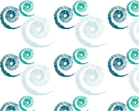 Abstract background pattern color brush stroke blue, green spiral on white ba Stock Illustration