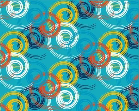 Abstract background pattern color brush stroke color spiral on blue backgroun Stock Illustration