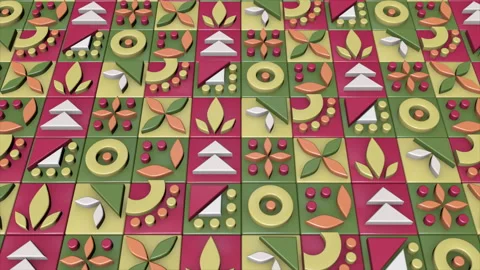 Abstract background pattern with colorful shapes on a seamless loop Stock Footage 274571090
