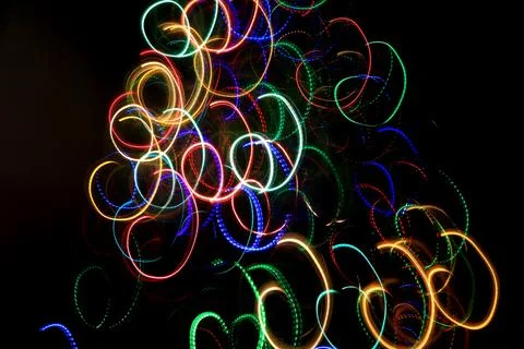 Abstract background with pattern from colorful traces of lights 写真素材