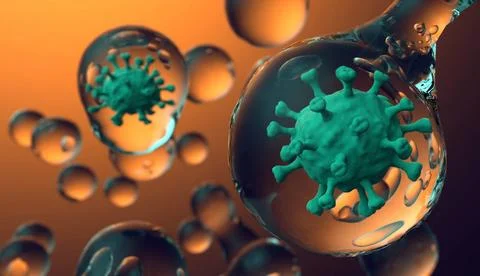 Abstract background pattern The coronavirus is spread by droplet infection... Stock Photos