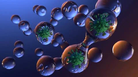 Abstract background pattern The coronavirus is spread by droplet infection... Stock Photos