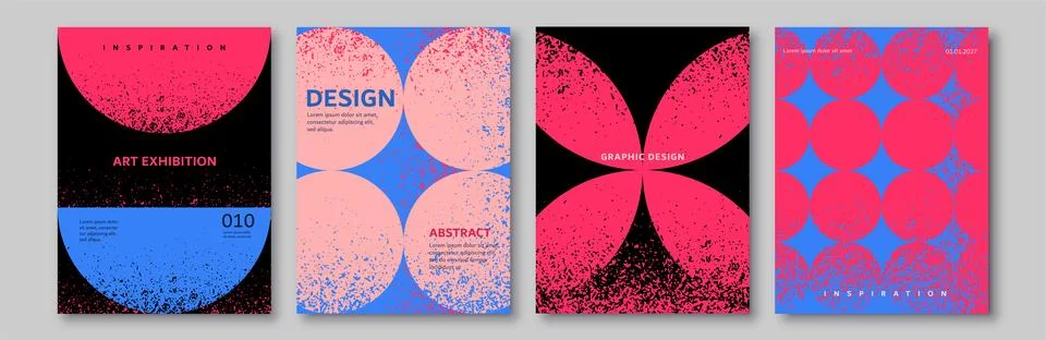 Abstract background pattern design with grainy geometric poster templates イラスト素材
