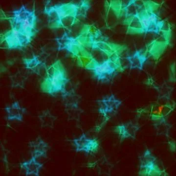 Abstract background with  pattern from green and blue stars Stock Illustration
