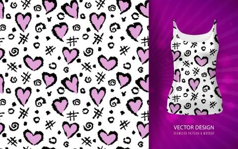 Abstract background with a pattern of hearts, a lattice and spots. Heart pattern Stock Illustration