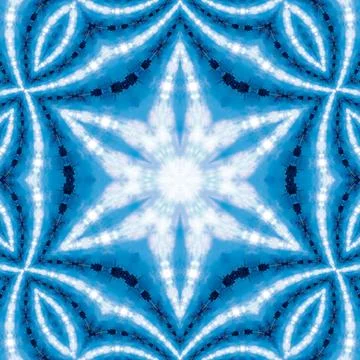 Abstract background of pattern of a kaleidoscope. white blue background fract Stock Illustration