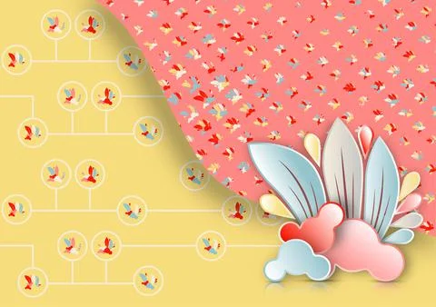 Abstract Background, Pattern leaf with clouds, vector illustration. 스톡 일러스트