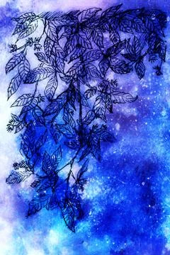 Abstract background pattern with linear leaf ornament and spotted multicolor Stock Illustration