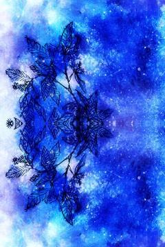 Abstract background pattern with linear leaf ornament and spotted multicolor Stock Illustration