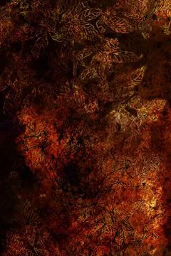 Abstract background pattern with linear leaf ornament and spotted multicolor Stock Illustration