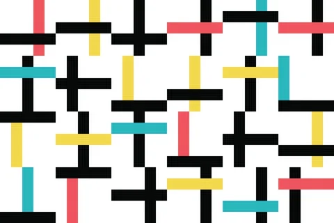 Abstract background pattern made with colorful rectangles forming cross shapes Stock Illustration