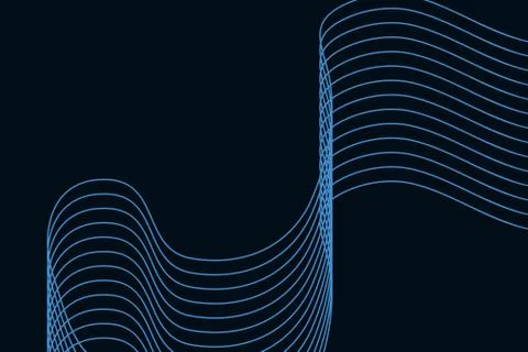 Abstract background pattern made with curvy thin lines in blue color. Stock Illustration