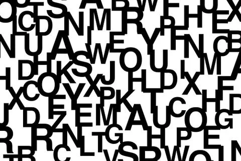 Abstract background pattern made with letters. Modern, typographic vector art Stock Illustration