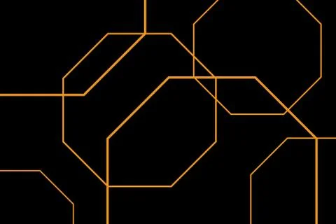 Abstract background pattern made with lines in hexagon shapes in yellow color Stock Illustration