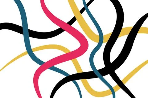 Abstract background pattern made with thick, curvy, colorful lines. Stock Illustration