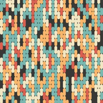 Abstract background pattern rounded shape retro style color Stock Illustration