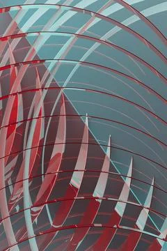 Abstract background with pattern of semicircles, curved lines, sharp edges of Illustrazione stock