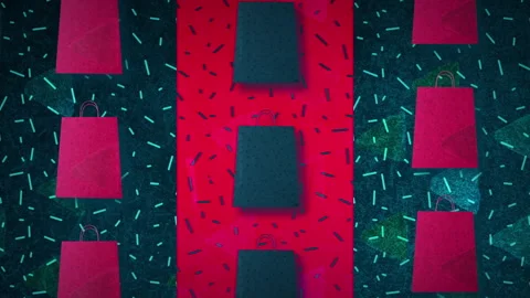 Abstract background pattern with a shopping bag Stock Footage 305844645