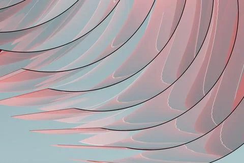 Abstract background, pattern - soft light thin curved glass stripes, layered, Illustrazione stock