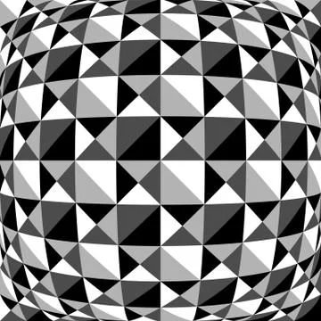 Abstract background, pattern with warp effect. Black and white, grayscale geo Stockillustratie