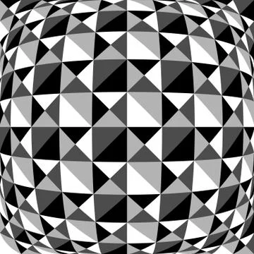 Abstract background, pattern with warp effect. Black and white, grayscale geo Stockillustratie