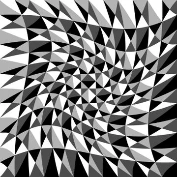 Abstract background, pattern with warp effect. Black and white, grayscale geo Stockillustratie