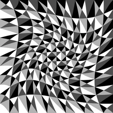 Abstract background, pattern with warp effect. Black and white, grayscale geo Stockillustratie