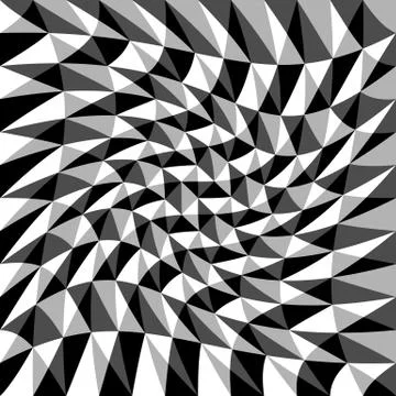 Abstract background, pattern with warp effect. Black and white, grayscale geo Stock Illustration