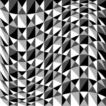 Abstract background, pattern with warp effect. Black and white, grayscale geo Illustrazione stock