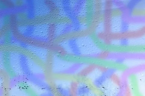 Abstract background pattern with water rain drops, multicolored maze lines. Stock Photos