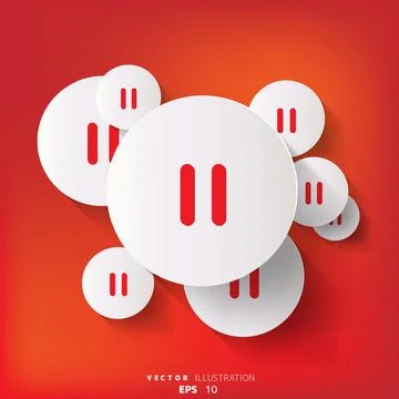 Abstract background with pause web icon Stock-Illustration