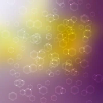 Abstract background with pentagonal reflections, bokeh style Stock Illustration