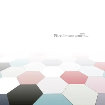 Abstract background with perspective. Color geometric shapes - tile floor Illustrazione stock