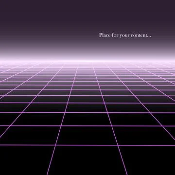 Abstract background with perspective. Digital futuristic design - retro 80-90s Stock Illustration