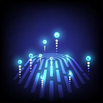 Abstract background with perspective fingerprint password Stock Illustration