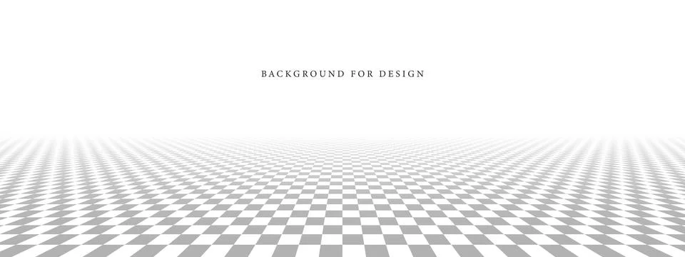 Abstract background with perspective. Gray and white square tile floor infi.. Illustrazione stock