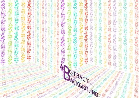 Abstract Background, Perspective pattern line floral, pastel, Vector Illustra Stock Illustration