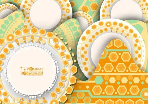 Abstract background, pineapple pattern with lines and geometric shapes, Vec.. Stock Illustration