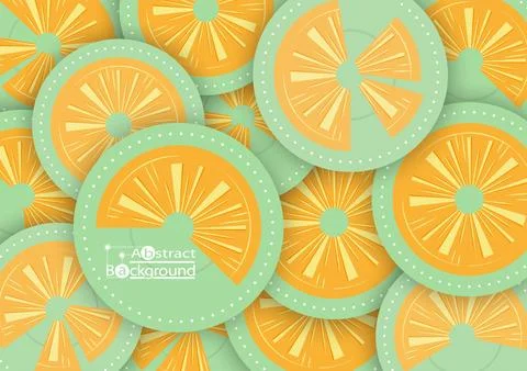 Abstract background, pineapple shape on a green plate, overlapping, vector .. Stock Illustration