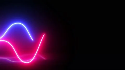 Abstract background pink and blue neon light, glowing dynamic wavy lines, ult Stock Footage 167967809