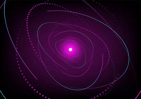 Abstract background with pink and blue dash circles elements Stock-Illustration