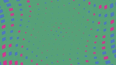Abstract background with pink and blue squares on green 스톡 일러스트